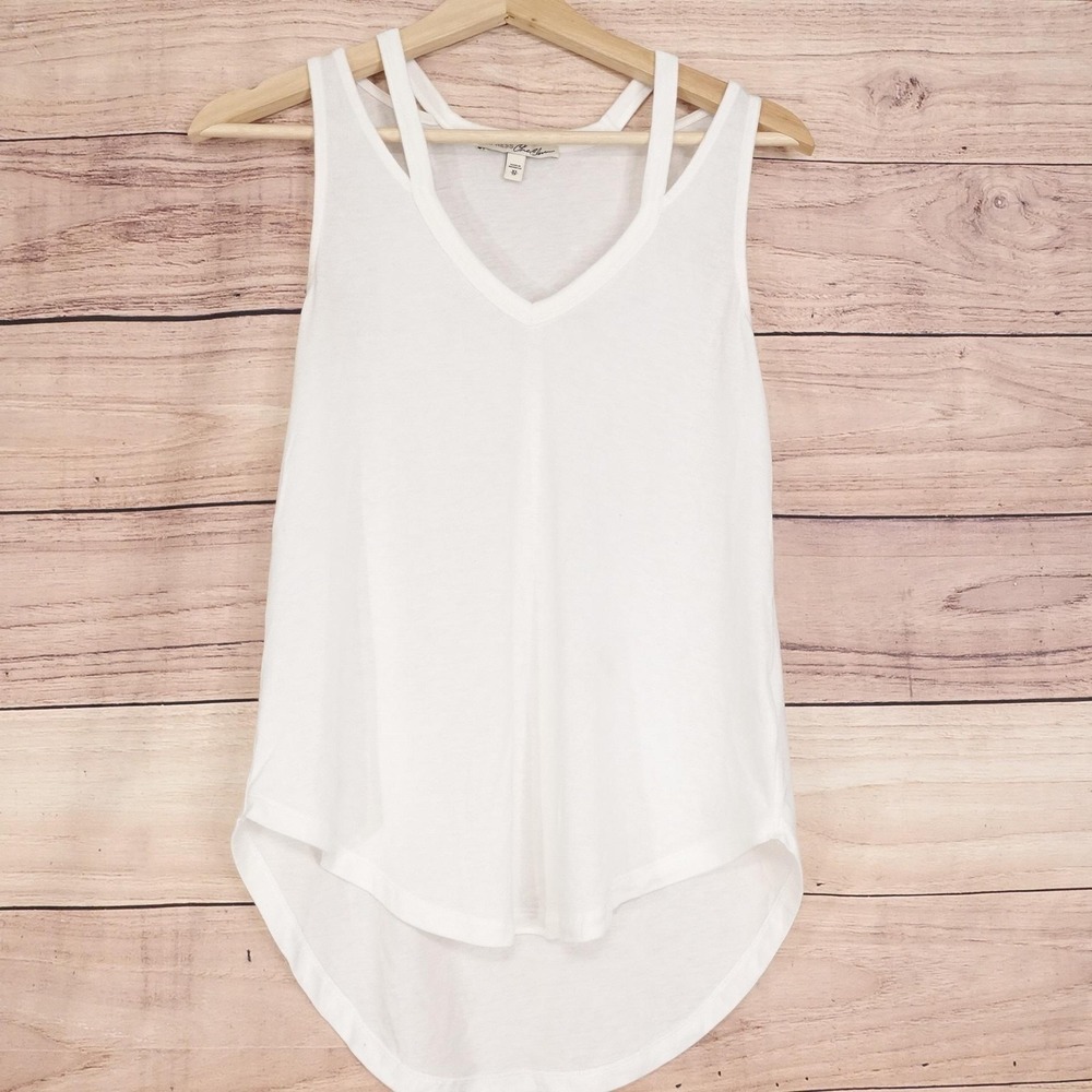 Express One Eleven Tank Womens XS White Tunic V-Neck Lightweight Jersey